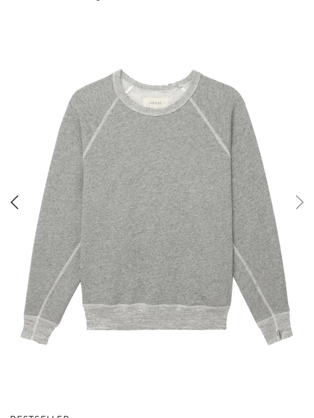 The Great THE COLLEGE SWEATSHIRT. Varsity grey size 1 - Picture 3 of 7